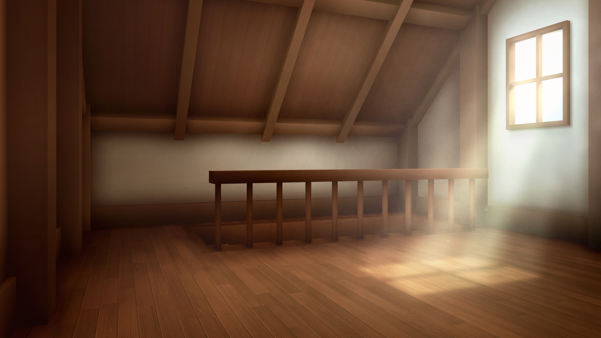 フリー素材 屋根裏部屋 4枚 背景イラスト みんちりえ