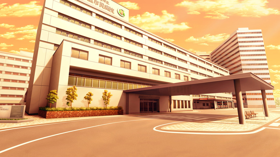 フリー素材 病院 4枚 背景イラスト みんちりえ