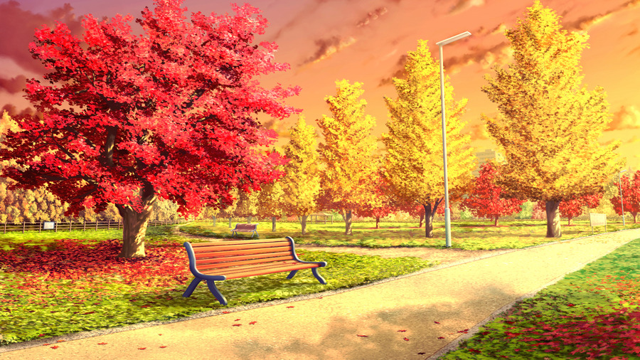 フリー素材 秋の公園 4枚 背景イラスト みんちりえ